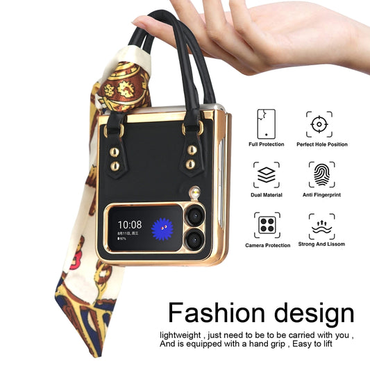 Handbag Design Leather + PC Phone Case, For Samsung Galaxy Z Flip3 5G