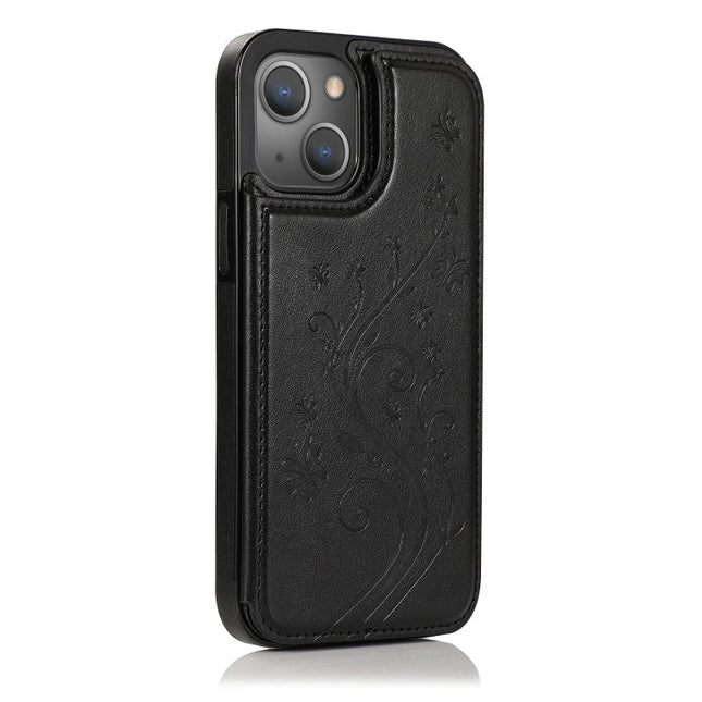 Butterflies Flowers Double Buckle Case, For iPhone 14 Pro Max, For iPhone 14 Pro
