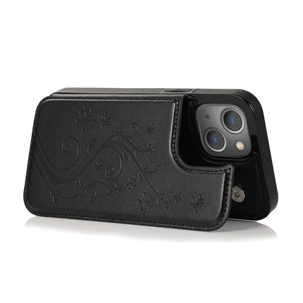 Butterflies Flowers Double Buckle Case, For iPhone 14, For iPhone 14 Plus