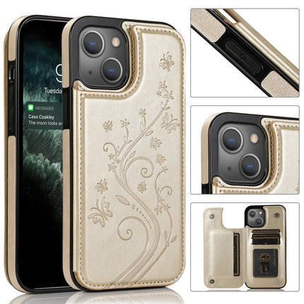 Butterflies Flowers Double Buckle Case, For iPhone 14, For iPhone 14 Plus