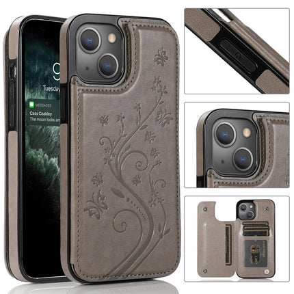 Butterflies Flowers Double Buckle Case, For iPhone 14, For iPhone 14 Plus