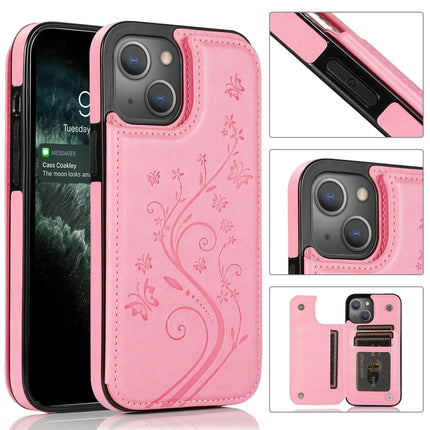 Butterflies Flowers Double Buckle Case, For iPhone 14, For iPhone 14 Plus