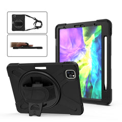 For iPad Pro 11 (2020) 360 Degree Rotation Silicone Protective Cover with Holder & Hand Strap & Long Strap & Pencil Slot, For iPad Air 2025 / 10.9 / Pro 11 2021 / 2020 / 2018