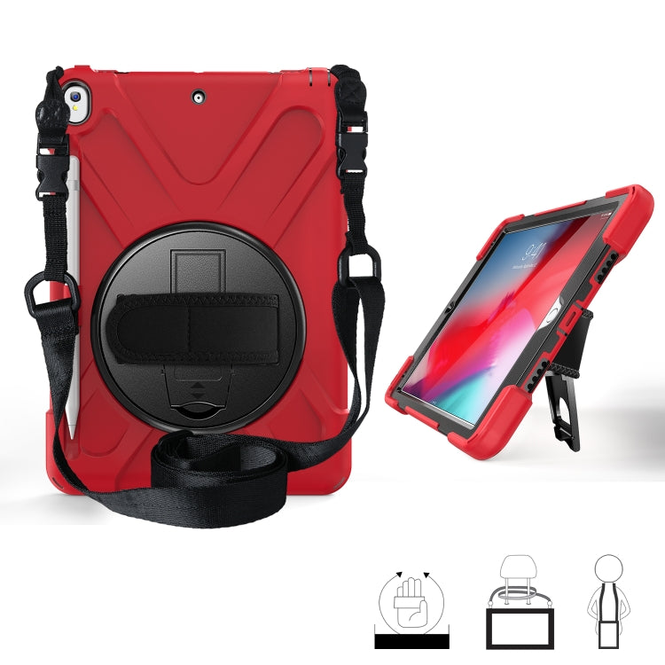 360 Degree Rotation Silicone Protective Cover with Holder & Hand Strap & Long Strap & Pencil Slot, For iPad Mini 5, For iPad Pro 10.5