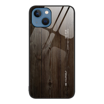 Wood Grain Glass Protective Case, For iPhone 14