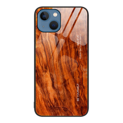 Wood Grain Glass Protective Case, For iPhone 14