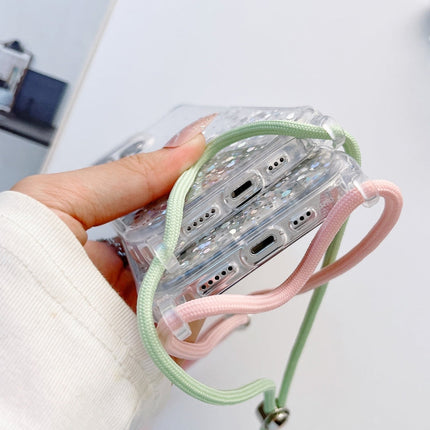 Lanyard Glitter Epoxy Clear Phone Case, For iPhone 13 Pro, For iPhone 13 Pro Max, For iPhone 12 mini