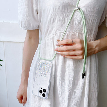 Lanyard Glitter Epoxy Clear Phone Case, For iPhone 13 Pro, For iPhone 13 Pro Max, For iPhone 12 mini