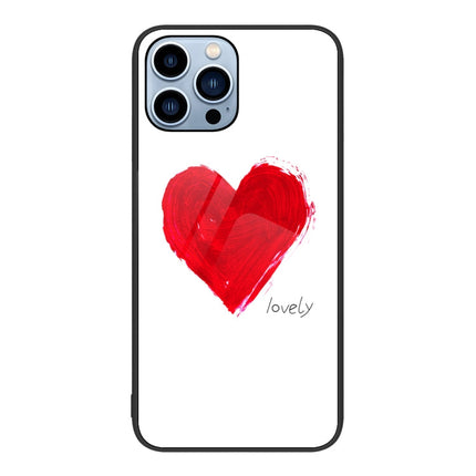 Colorful Painted Glass Phone Case, For iPhone 14 Pro