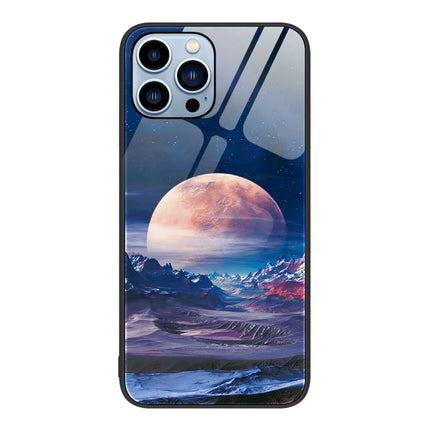 Colorful Painted Glass Phone Case, For iPhone 14 Pro