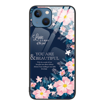 Colorful Painted Glass Phone Case, For iPhone 14 Plus