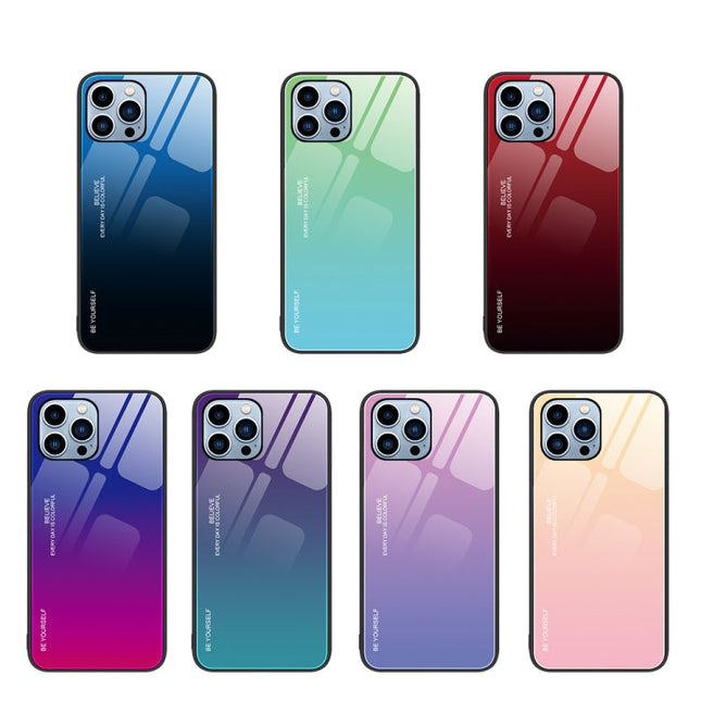 Gradient Color Glass Case, For iPhone 14 Pro Max, For iPhone 14 Pro, For iPhone 14