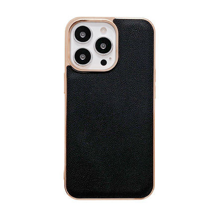 Genuine Leather Luolai Series Nano Electroplating Phone Case, For iPhone 14, For iPhone 14 Plus, For iPhone 14 Pro, For iPhone 14 Pro Max, For iPhone 13, For iPhone 13 Pro