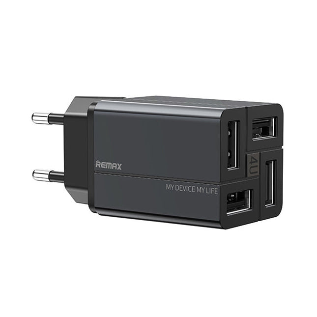 REMAX RP-U43 3.4A 4 USB Port Fast Charger, EU Plug, UK Plug