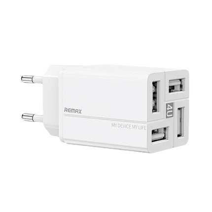 REMAX RP-U43 3.4A 4 USB Port Fast Charger, EU Plug, UK Plug