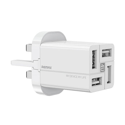 REMAX RP-U43 3.4A 4 USB Port Fast Charger, EU Plug, UK Plug