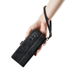 CaseMe C30 Multifunctional Card Slots Zipper Phone Leather Phone Case, For Samsung Galaxy Z Fold6 5G, For Samsung Galaxy Z Fold5, For Samsung Galaxy Z Fold4 5G