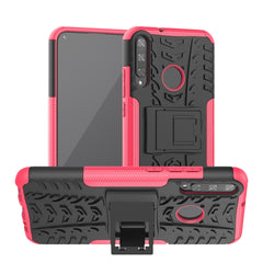 Tire Texture Shockproof TPU+PC Protective Case with Holder, For Huawei Honor Play 3, For LG V60 ThinQ, For Nokia 2.3, For Galaxy A70e