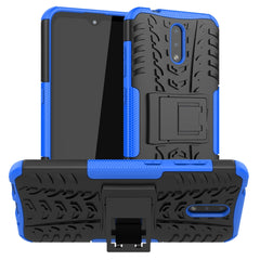 Tire Texture Shockproof TPU+PC Protective Case with Holder, For Huawei Honor Play 3, For LG V60 ThinQ, For Nokia 2.3, For Galaxy A70e