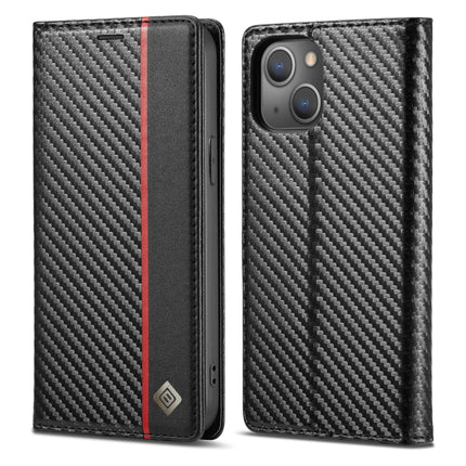 LC.IMEEKE Carbon Fiber PU + TPU Leather Case, For iPhone 14, For iPhone 14 Plus, For iPhone 14 Pro, For iPhone 14 Pro Max