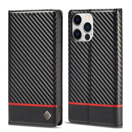 LC.IMEEKE Carbon Fiber PU + TPU Leather Case, For iPhone 14, For iPhone 14 Plus, For iPhone 14 Pro, For iPhone 14 Pro Max