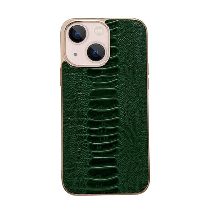 Genuine Leather Pinshang Series Nano Electroplating Phone Case, For iPhone 14, For iPhone 14 Plus, For iPhone 14 Pro, For iPhone 14 Pro Max, For iPhone 13, For iPhone 13 Pro