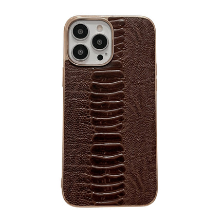 Genuine Leather Pinshang Series Nano Electroplating Phone Case, For iPhone 14, For iPhone 14 Plus, For iPhone 14 Pro, For iPhone 14 Pro Max, For iPhone 13, For iPhone 13 Pro