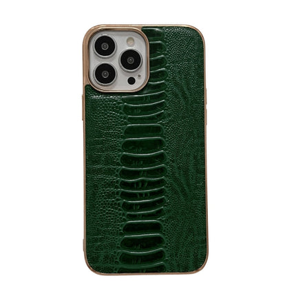 Genuine Leather Pinshang Series Nano Electroplating Phone Case, For iPhone 14, For iPhone 14 Plus, For iPhone 14 Pro, For iPhone 14 Pro Max, For iPhone 13, For iPhone 13 Pro