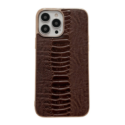 Genuine Leather Pinshang Series Nano Electroplating Phone Case, For iPhone 14, For iPhone 14 Plus, For iPhone 14 Pro, For iPhone 14 Pro Max, For iPhone 13, For iPhone 13 Pro