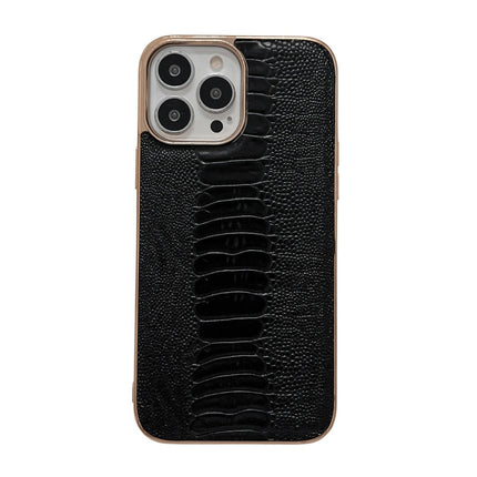 Genuine Leather Pinshang Series Nano Electroplating Phone Case, For iPhone 13 Pro Max