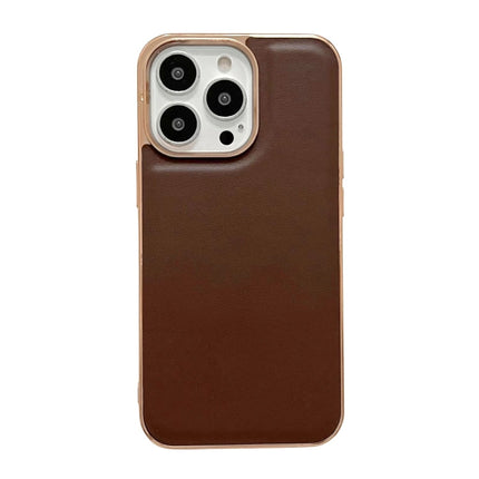 Genuine Leather Xiaoya Series Nano Electroplating Phone Case, For iPhone 14, For iPhone 14 Plus, For iPhone 14 Pro, For iPhone 14 Pro Max, For iPhone 13, For iPhone 13 Pro
