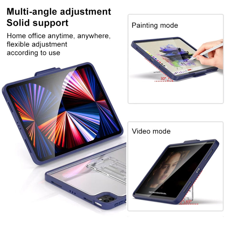 Mutural Transparent Holder Tablet Case, For iPad 10.2 2021 / 2020 / 2019 / 10.5, For iPad Air 2022/ 2020 10.9, For iPad Pro 11 / 2021 / 2020 / 2018