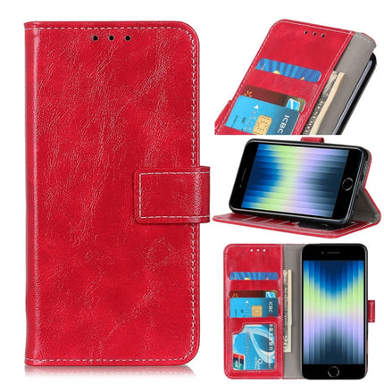 Vintage Crazy Horse PU + + Left and Right Leather Case with Photo Frame & Bracket & Front and Back Buckle, For iPhone SE 2022 / SE 2020