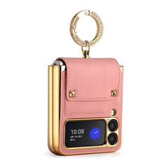 GKK Colorful PU Phone Case with Ring Holder, For Samsung Galaxy Z Flip4 5G, For Samsung Galaxy Z Flip3 5G