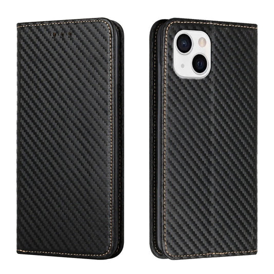 Carbon Fiber Texture Magnetic Flip Leather Phone Case