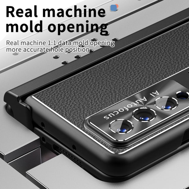 Litchi Pattern Magnetic Shell Film Integrated Shockproof Phone Case