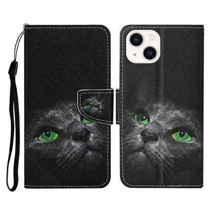3D Colored Drawing Flip Leather Phone Case, For iPhone 14