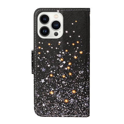 3D Colored Drawing Flip Leather Phone Case, For iPhone 14 Pro