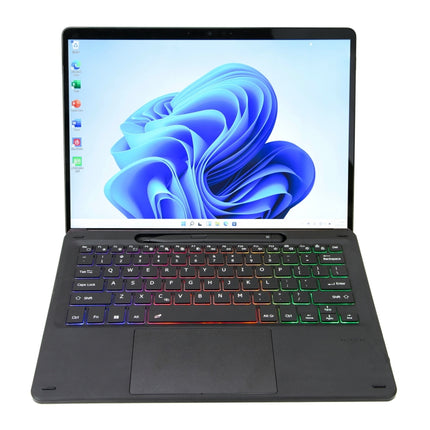 KF17S Tri-color Backlit Touch Bluetooth Keyboard, For Microsoft Surface Pro 8/Pro X