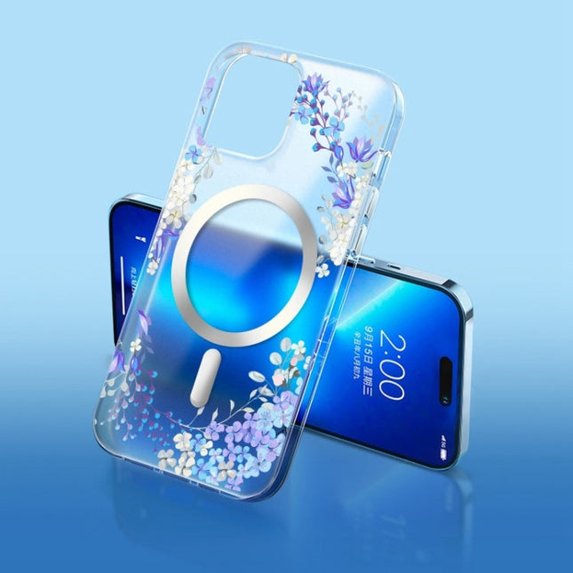Flower Frosted MagSafe Phone Case, For iPhone 14 Pro Max