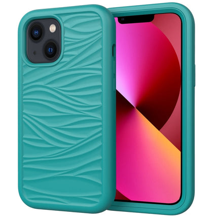 Wave Pattern 3 in 1 Silicone + PC Shockproof Phone Case, For iPhone 14, For iPhone 14 Plus, For iPhone 14 Pro