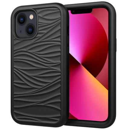 Wave Pattern 3 in 1 Silicone + PC Shockproof Phone Case, For iPhone 14, For iPhone 14 Plus, For iPhone 14 Pro