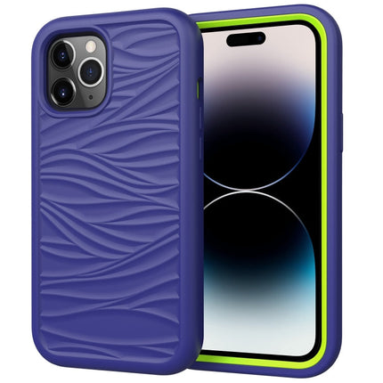 Wave Pattern 3 in 1 Silicone + PC Shockproof Phone Case, For iPhone 14, For iPhone 14 Plus, For iPhone 14 Pro
