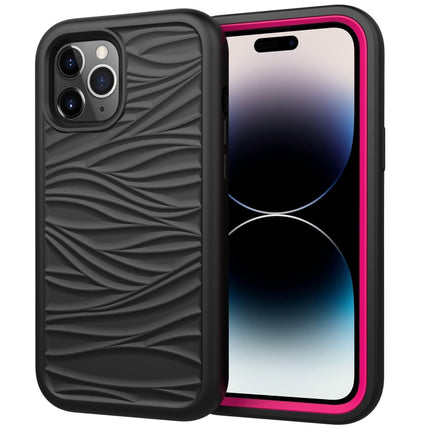 Wave Pattern 3 in 1 Silicone + PC Shockproof Phone Case, For iPhone 14 Pro Max