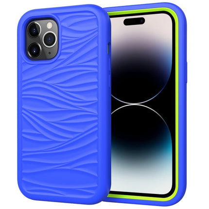 Wave Pattern 3 in 1 Silicone + PC Shockproof Phone Case, For iPhone 14 Pro Max