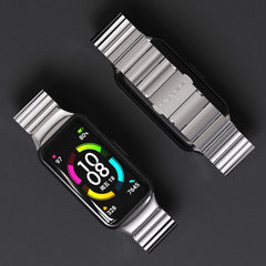 Mijobs Bamboo Stainless Steel Metal Watch Band, For Huawei Band 6 / Honor Band 6