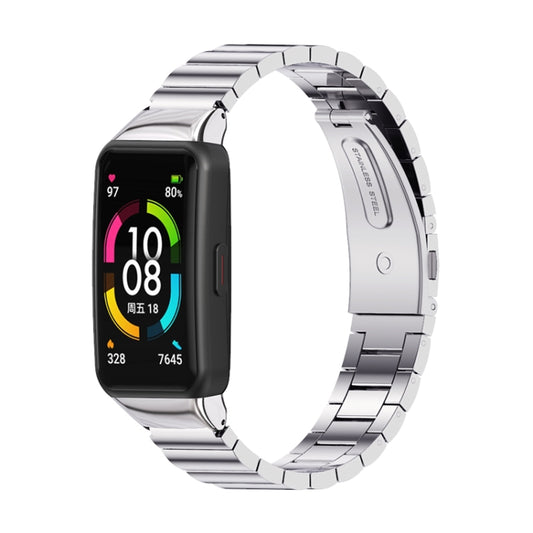 Mijobs Bamboo Stainless Steel Metal Watch Band, For Huawei Band 6 / Honor Band 6