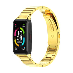 Mijobs Bamboo Stainless Steel Metal Watch Band, For Huawei Band 6 / Honor Band 6