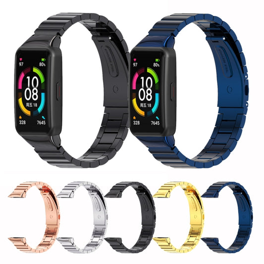 Mijobs Bamboo Stainless Steel Metal Watch Band, For Huawei Band 6 / Honor Band 6