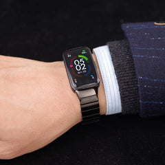 Mijobs Bamboo Stainless Steel Metal Watch Band, For Huawei Band 6 / Honor Band 6